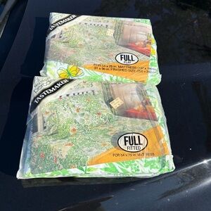 Full Fitted Sheet Set - Green Floral